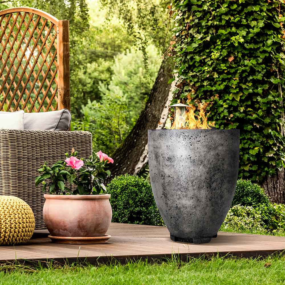 Prism Hardscapes Pentola 1 Concrete Gas Fire Pit, 24-Inch