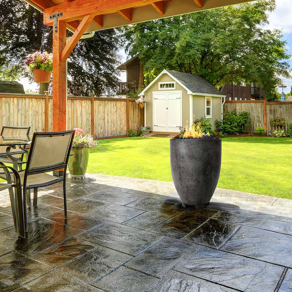 Prism Hardscapes Pentola 1 Concrete Gas Fire Pit, 24-Inch