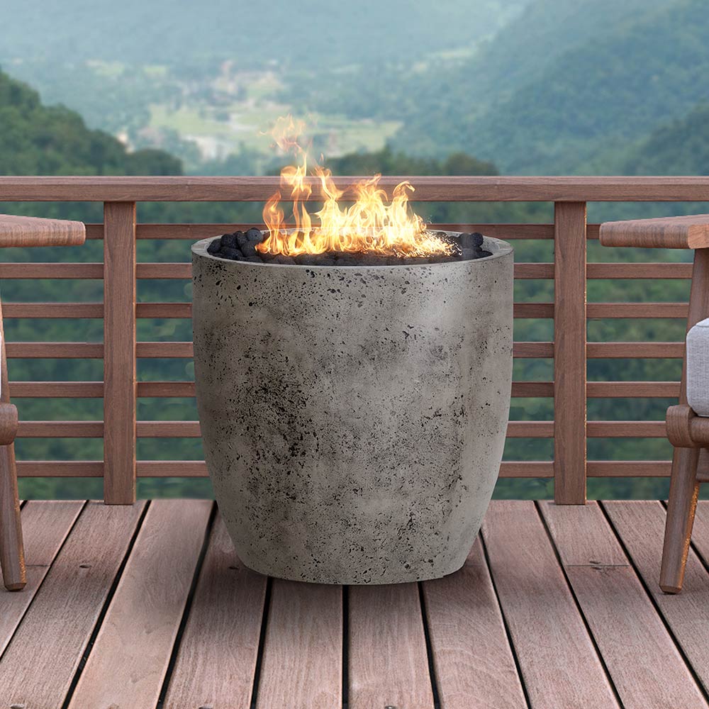 Prism Hardscapes Pentola 2 Concrete Gas Fire Pit, 24-Inch