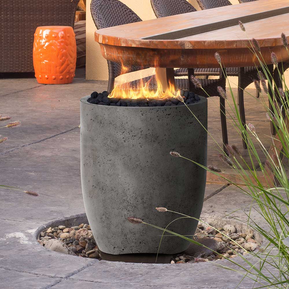 Prism Hardscapes Pentola 3 Concrete Propane Gas Fire Pit, 24-Inch