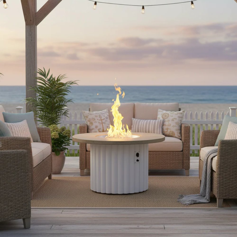 The Outdoor GreatRoom Company Reverie Round Gas Fire Pit Table