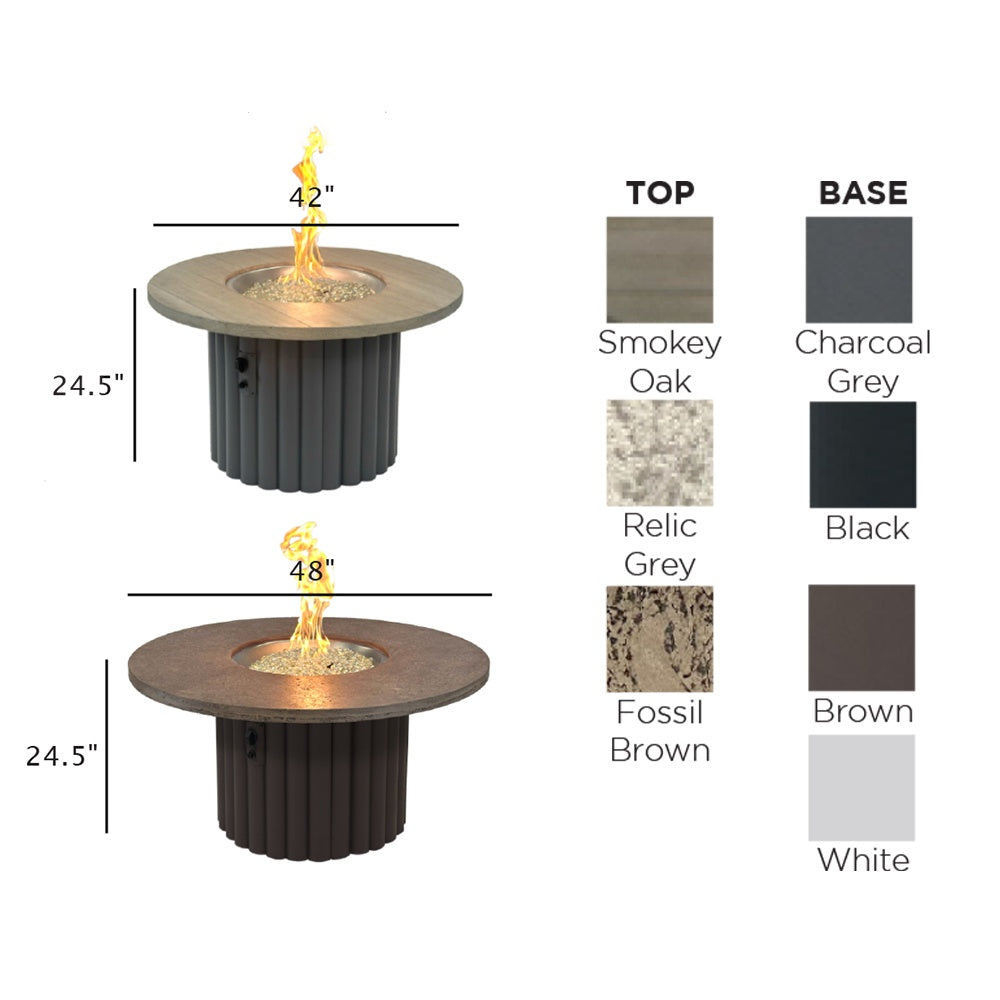 The Outdoor GreatRoom Company Reverie Round Gas Fire Pit Table