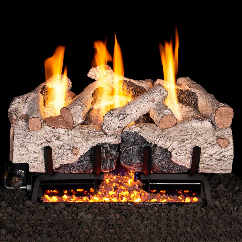 Real Fyre CHAB Charred Alpine Birch Ventless Gas Log Set, Stainless Steel, ANSI Certified