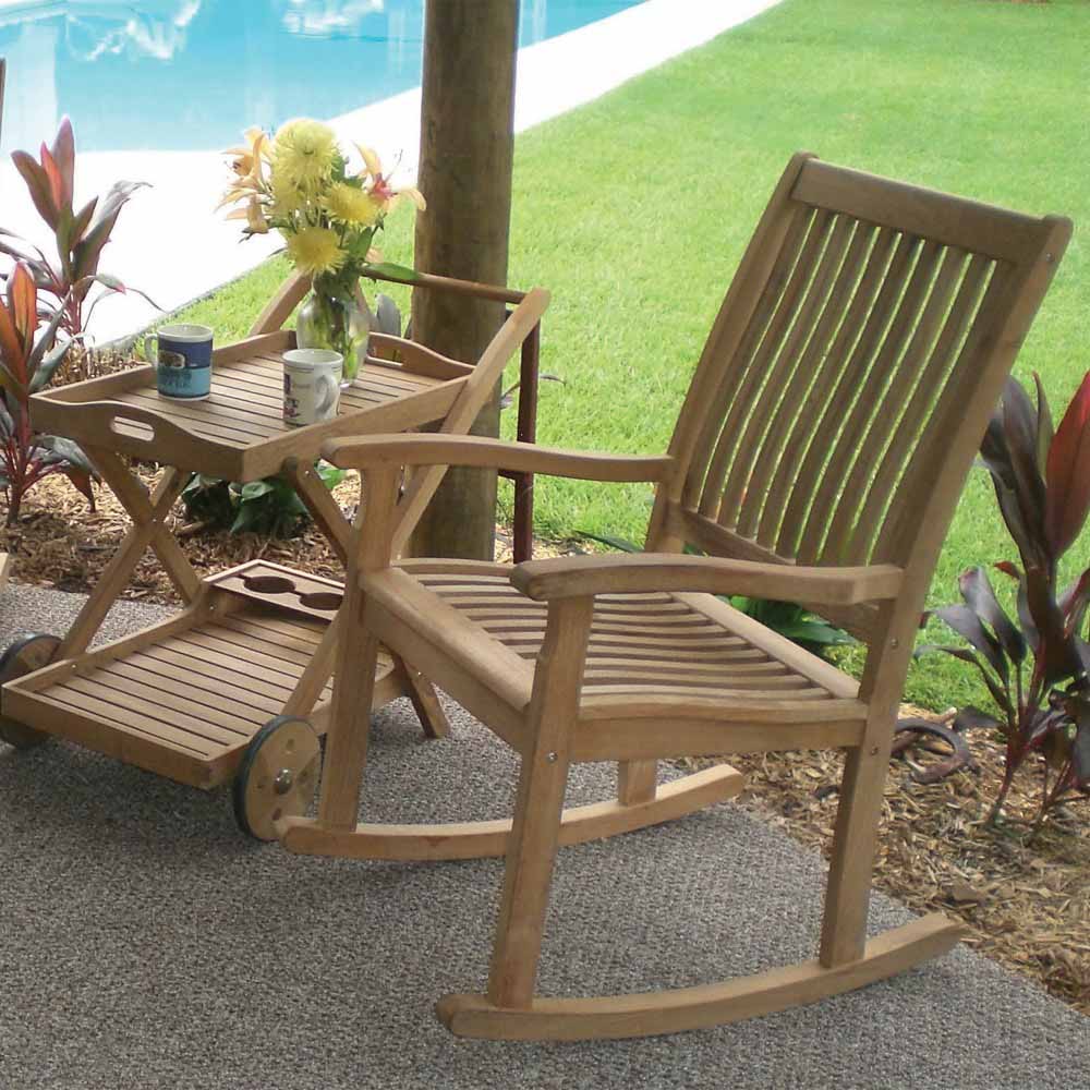 Royal Teak Collection Classic Highback Comfort Rocking Chair
