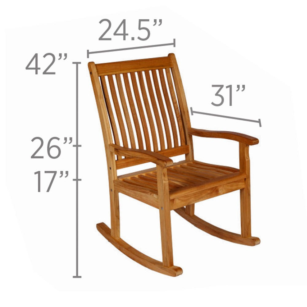 Royal Teak Collection Classic Highback Comfort Rocking Chair