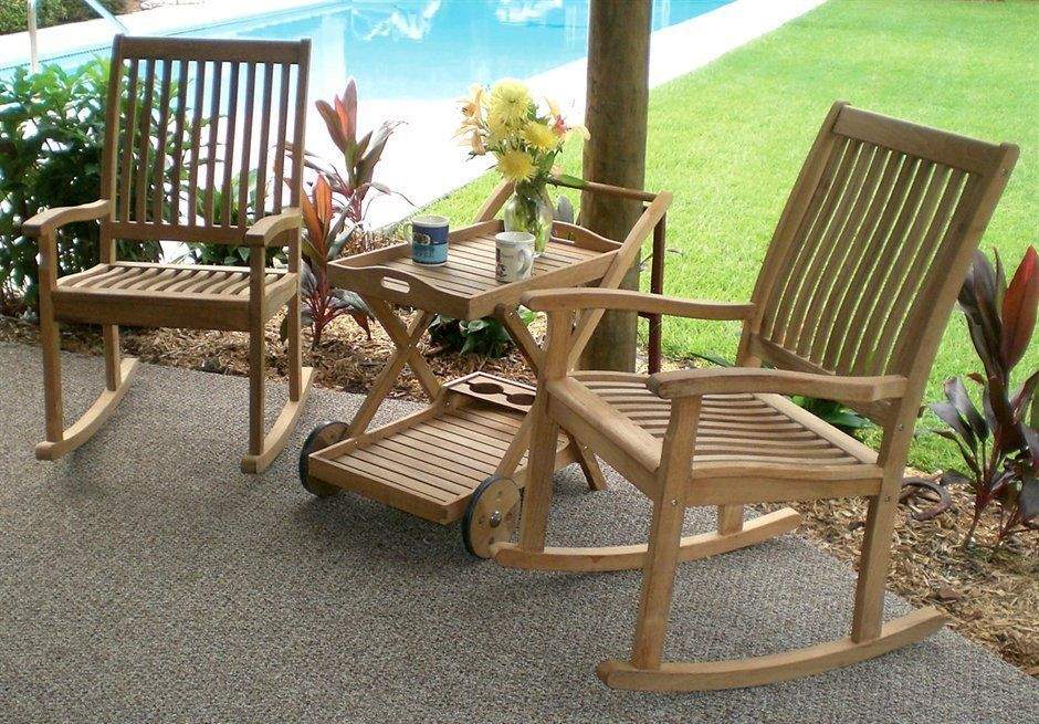 Royal Teak Collection Classic Highback Comfort Rocking Chair