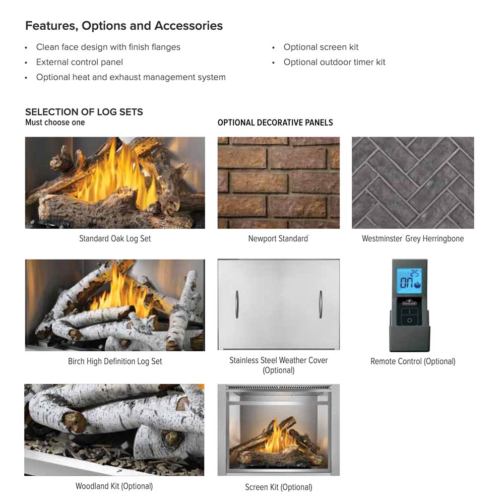 Napoleon Riverside 42-Inch Outdoor Gas Fireplace