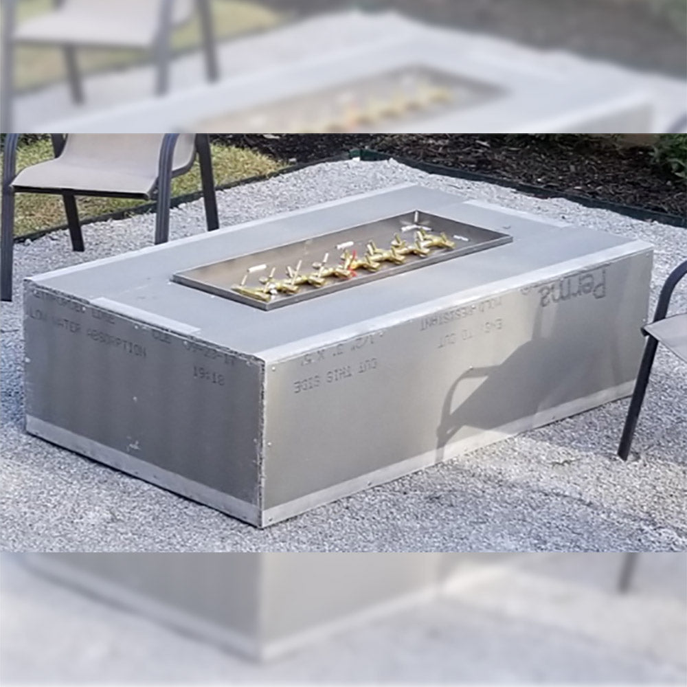 Crossfire by Warming Trends 48x30-Inch Rectangular Ready-to-Finish Fire Pit Enclosure with Tree-Style Gas Burner Kit