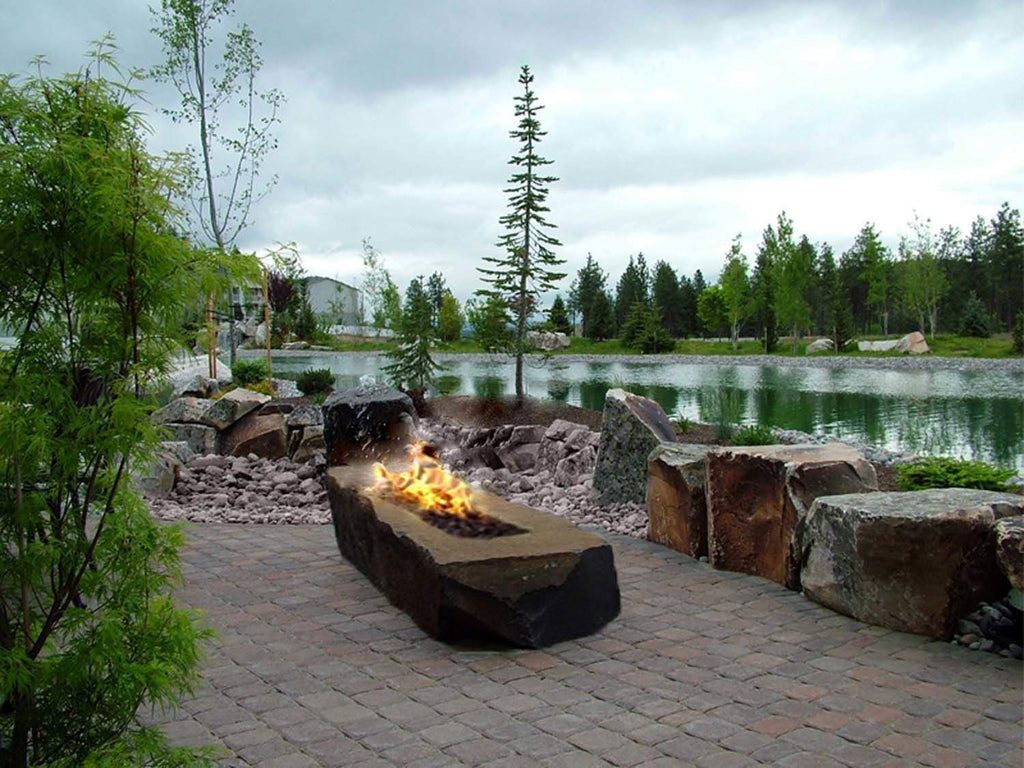 HPC Fire Rectangle Match Light Gas Fire Pit Kit