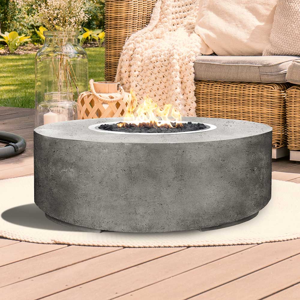 Prism Hardscapes Rotondo Concrete Gas Fire Pit, 80-Inch
