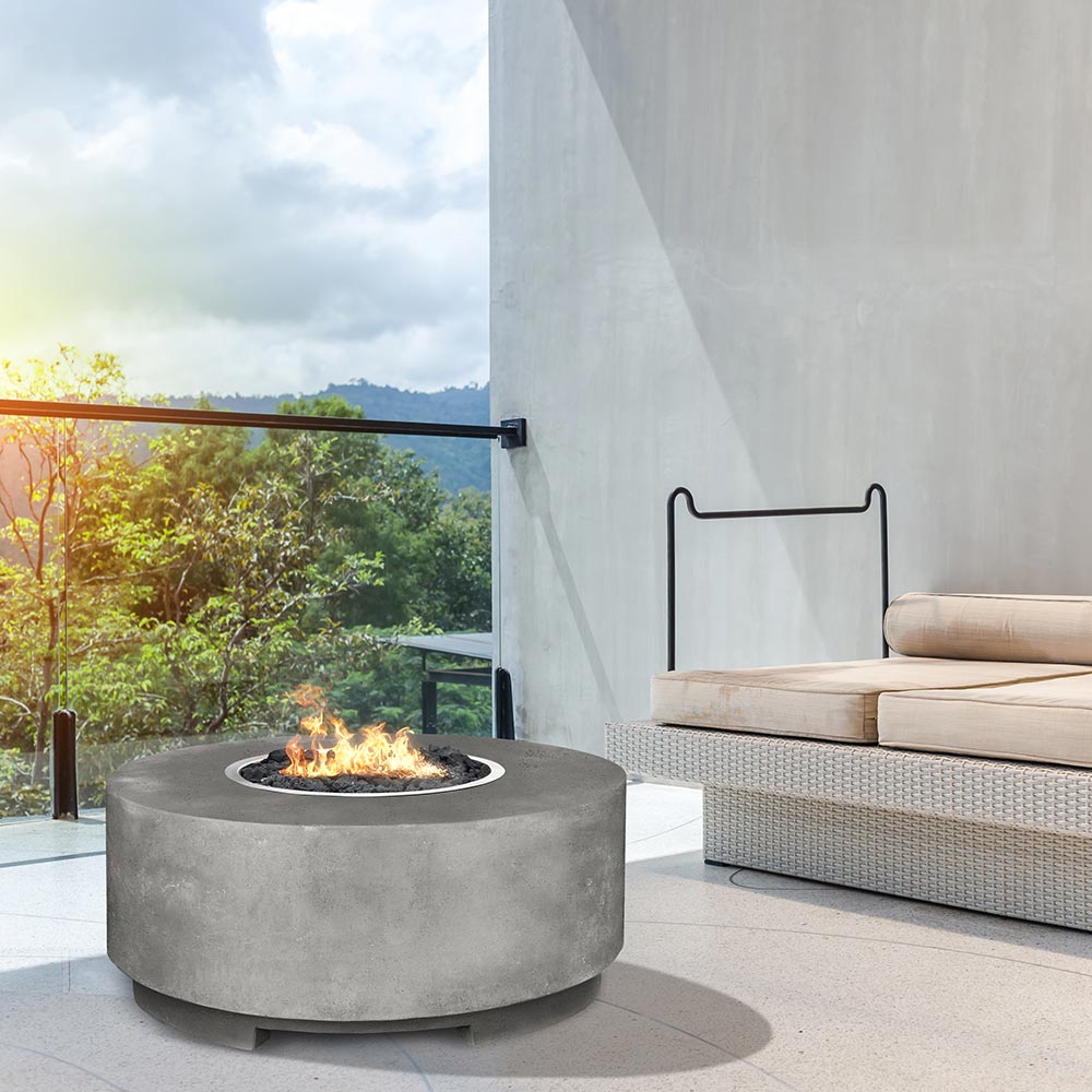 Prism Hardscapes Rotondo Concrete Gas Fire Pit, 48-Inch
