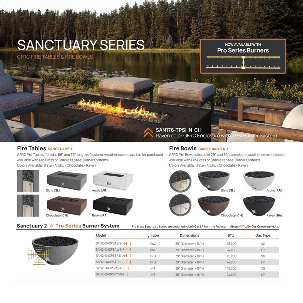 Firegear Sanctuary 2 30-Inch Pro Sereies Concrete Gas Fire Bowl