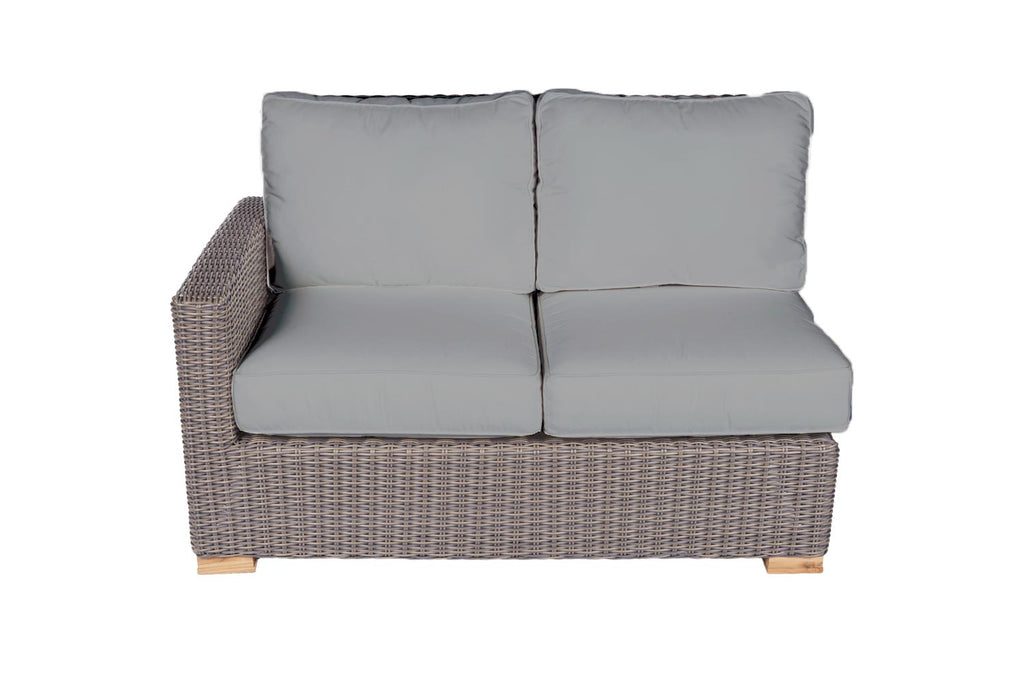 Royal Teak Collection SB2L Sanibel Deep Seating Wicker Sectional Couch Two-Seat Section with Left Arm