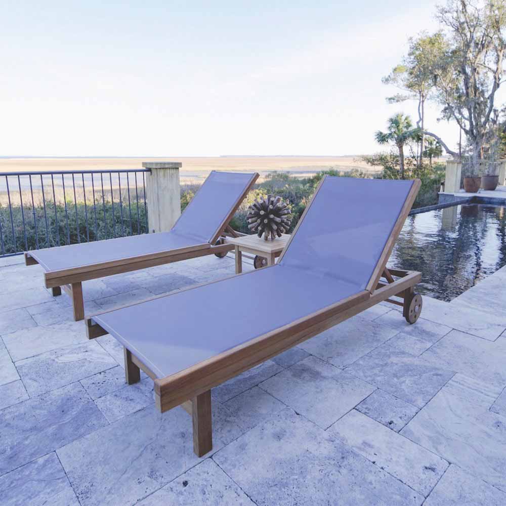 Royal Teak Collection Teak Lounging Sundaze Sling Chair