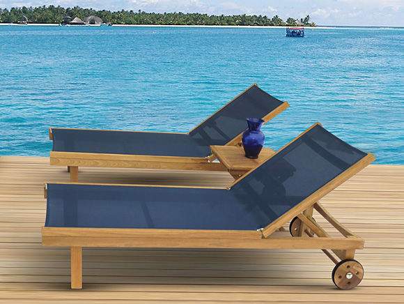 Royal Teak Collection Teak Lounging Sundaze Sling Chair
