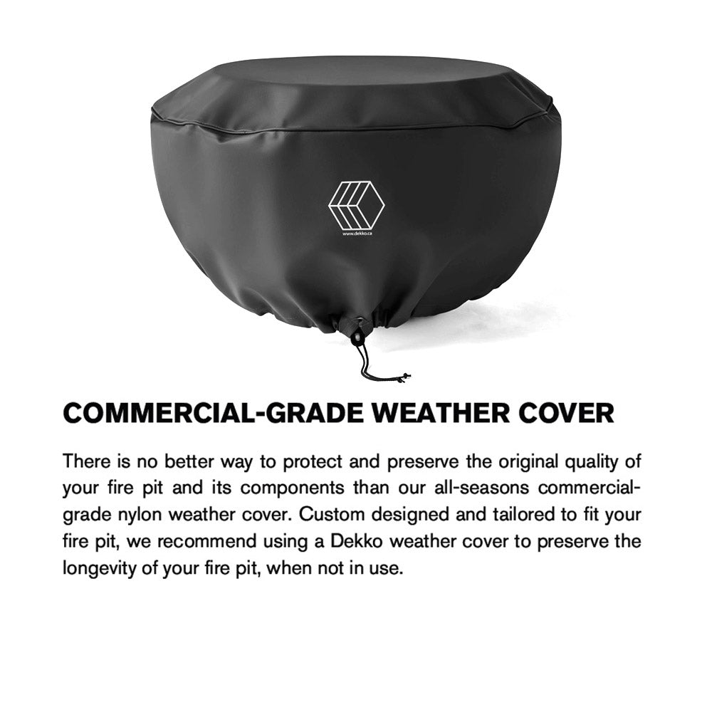 HPC Fire 30-Inch Round Glass Wind Guard With Vinyl Cover for Serenade 40 Fire Bowl