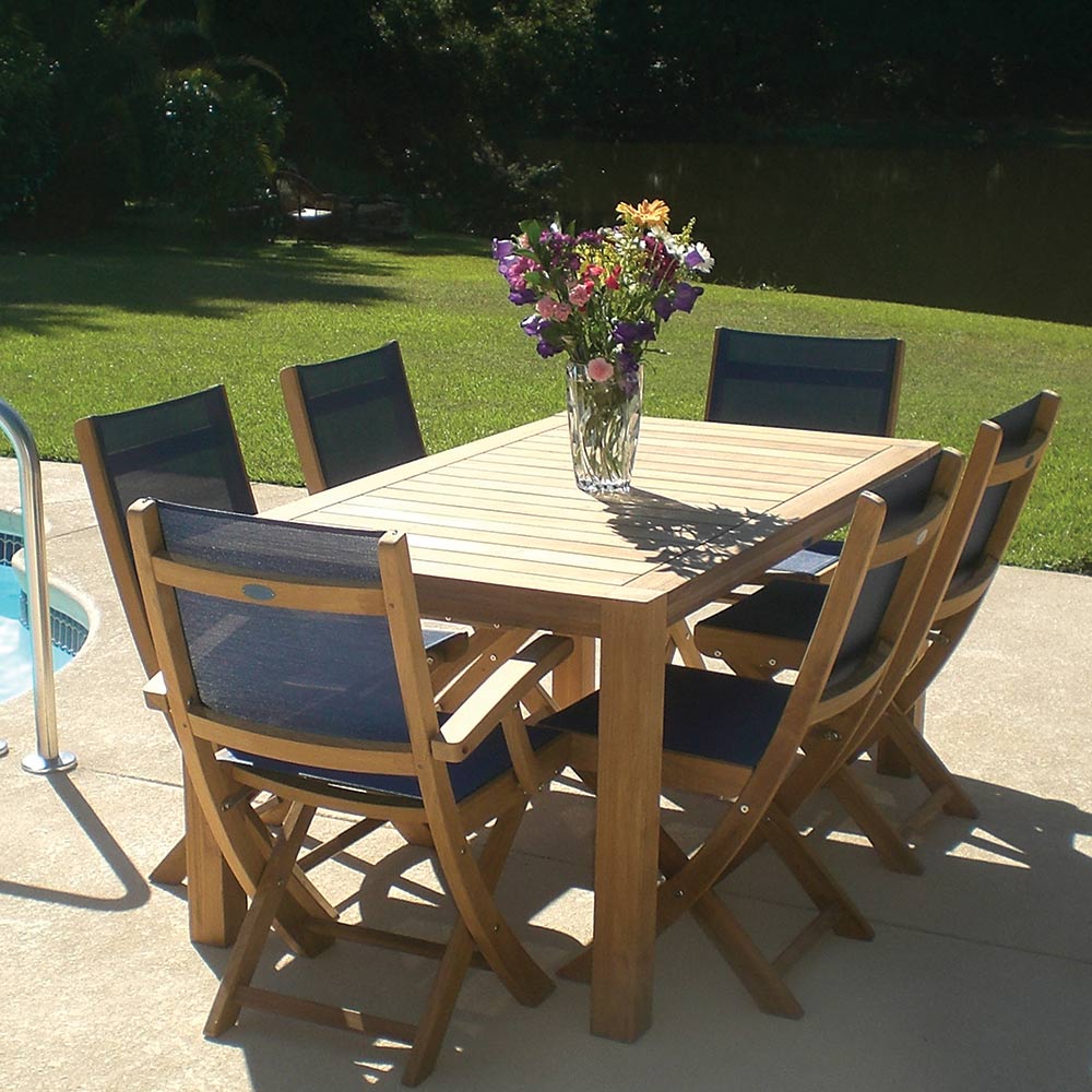 Royal Teak Collection SMC Sailmate Teak Sling Folding Arm Chair