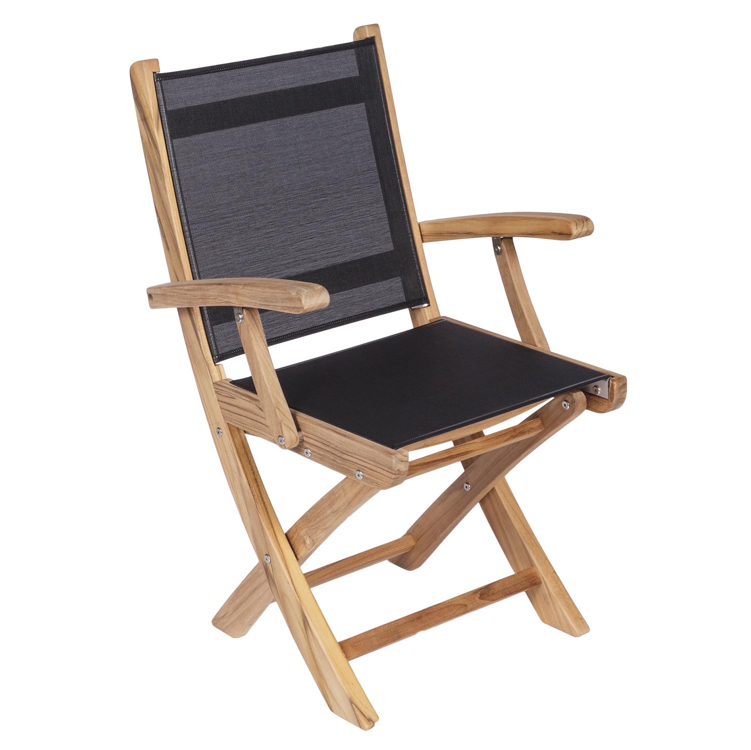 Royal Teak Collection SMC Sailmate Teak Sling Folding Arm Chair