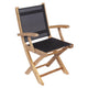 Royal Teak Collection SMC Sailmate Teak Sling Folding Arm Chair