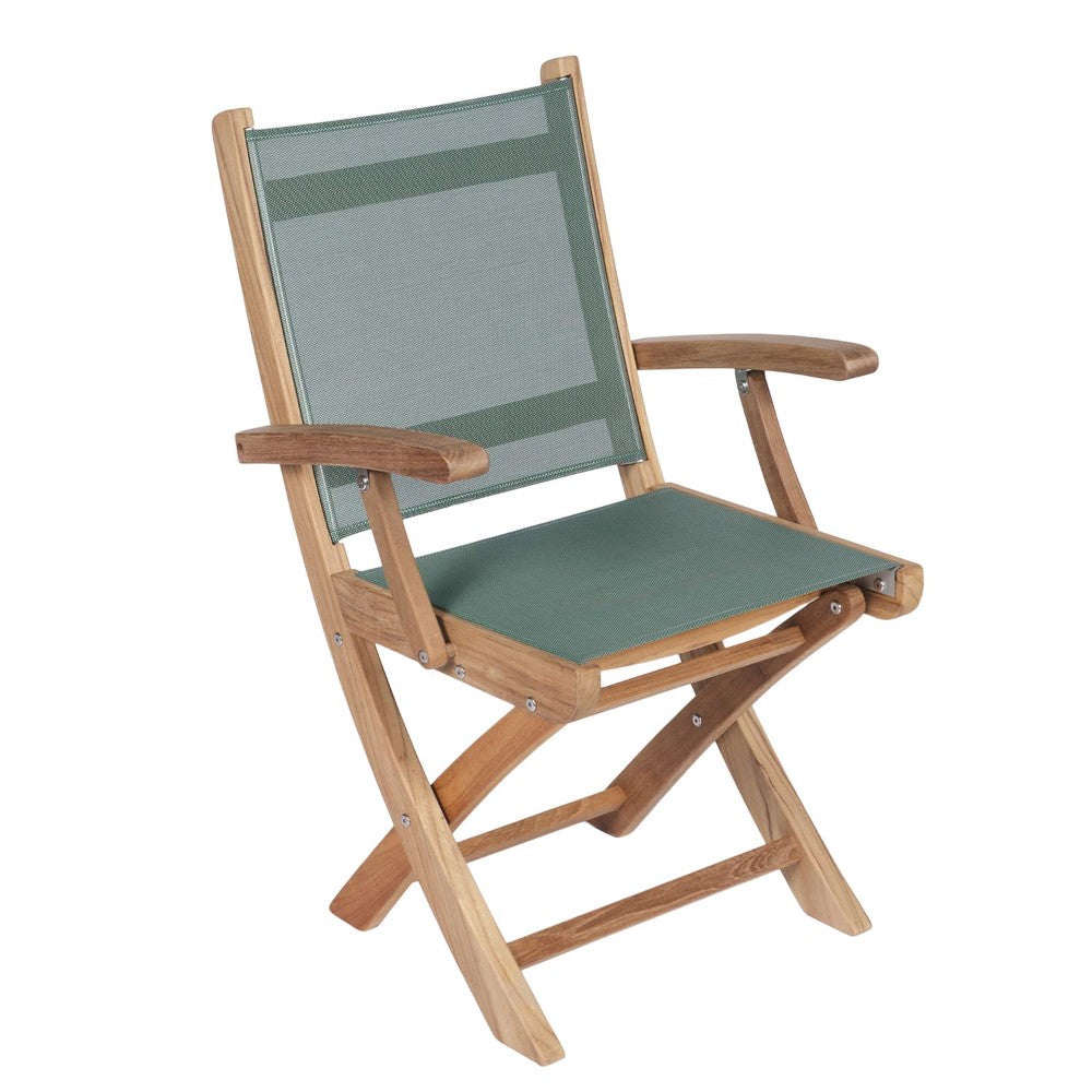 Royal Teak Collection SMC Sailmate Teak Sling Folding Arm Chair