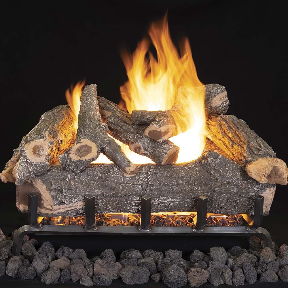 Superior SMOKYWEATHEREDOD Vented Ceramic Fiber Smoky Weathered Oak Outdoor Gas Log Set