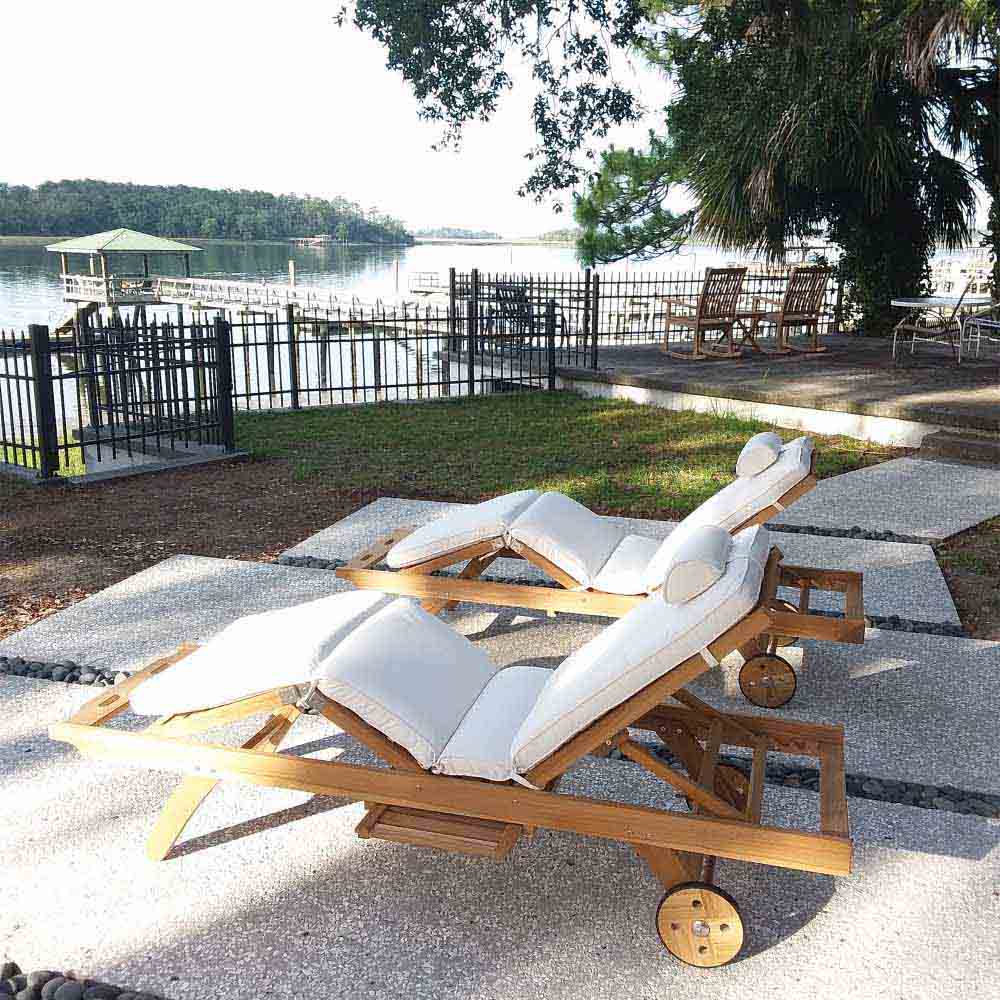 Royal Teak Collection Teak Lounging Sun Bed Chair