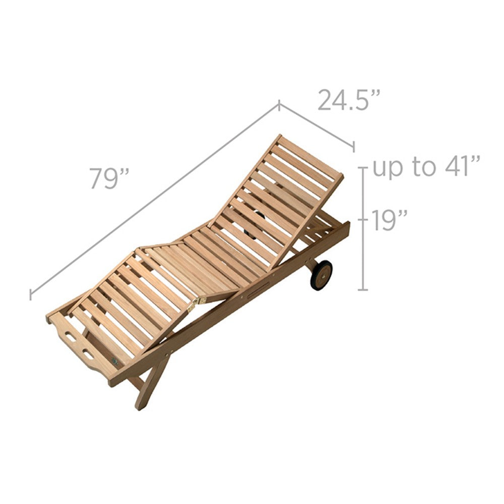 Royal Teak Collection Teak Lounging Sun Bed Chair