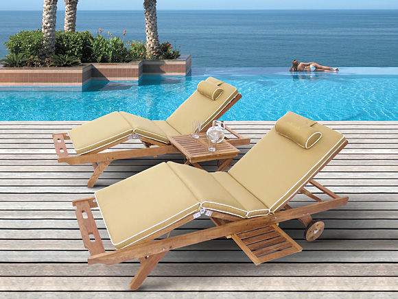 Royal Teak Collection Teak Lounging Sun Bed Chair