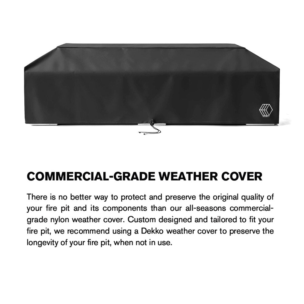 HPC Fire 43x15-Inch Linear Glass Wind Guard With Vinyl Cover for Sonoma 56 Fire Pits