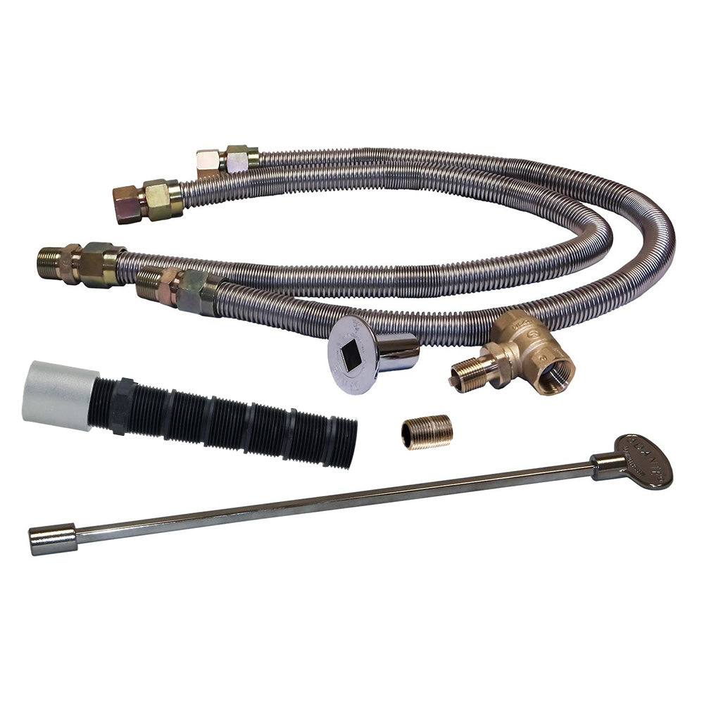 Spotix 1/2-Inch Flex Line and Key Valve Fire Pit Installation Kit