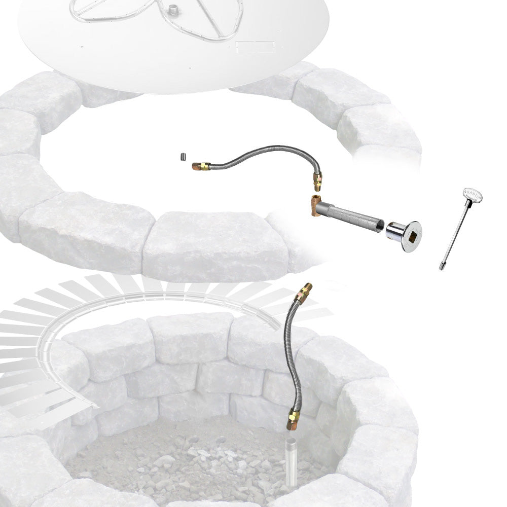 Spotix 1/2-Inch Flex Line and Key Valve Fire Pit Installation Kit