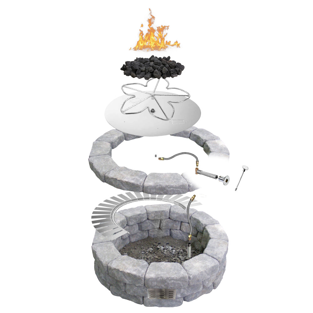 Spotix 3/4-Inch Flex Line and Key Valve Fire Pit Installation Kit