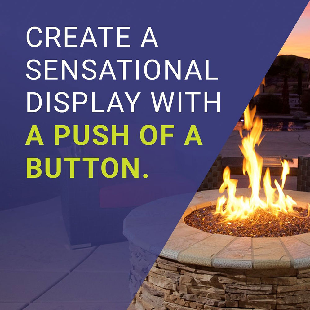 American Fire Glass Spark Ignition Fire Pit Kits, Rectangular Bowl Pans