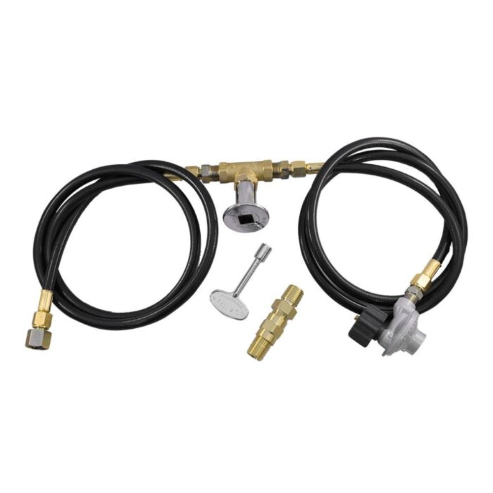 American Fire Products Rectangular Stainless Steel Drop-In Pan Fire Pit Kit with Spark Ignition
