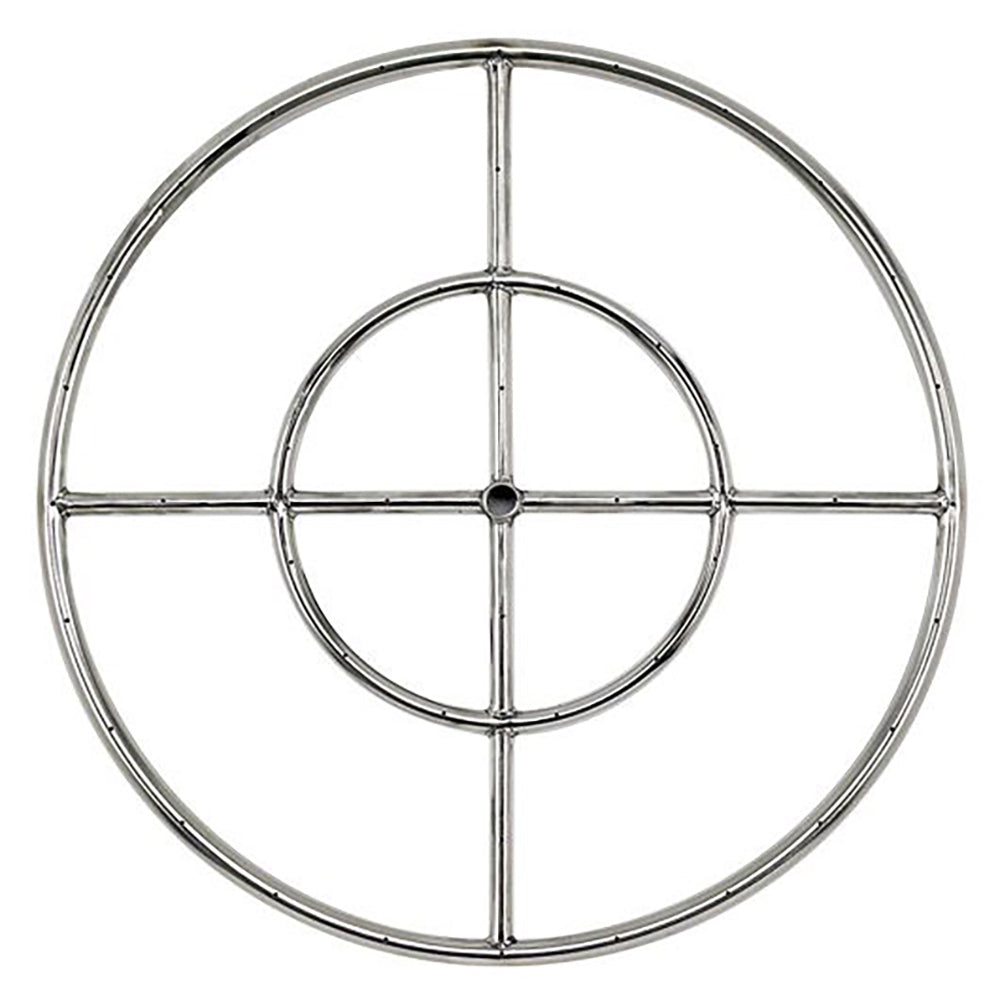 American Fire Glass Round Stainless Steel Fire Pit Burner