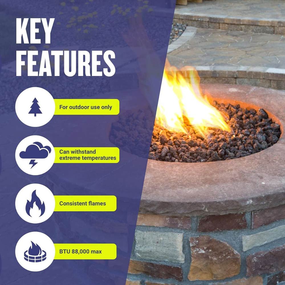 American Fire Glass Round Stainless Steel Fire Pit Burner