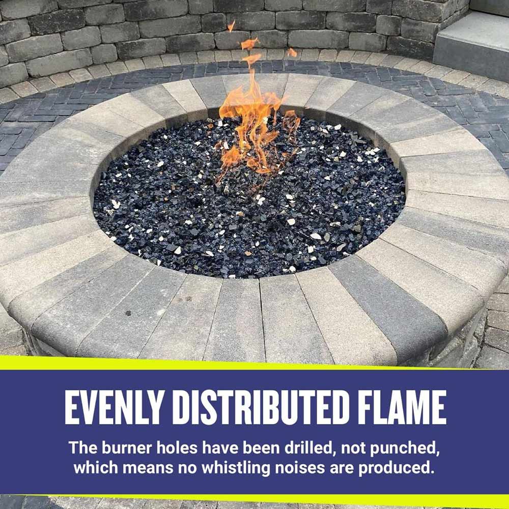 American Fire Glass Round Stainless Steel Fire Pit Burner