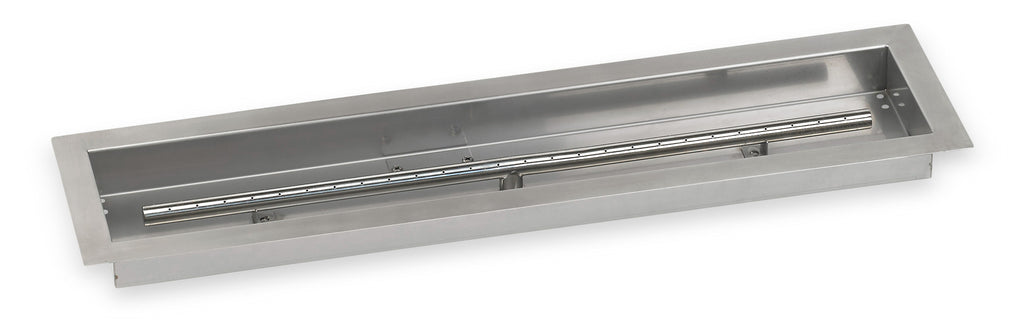 American Fire Glass Drop-In Fire Pit Burner Pan, Linear Trough - Burner Included