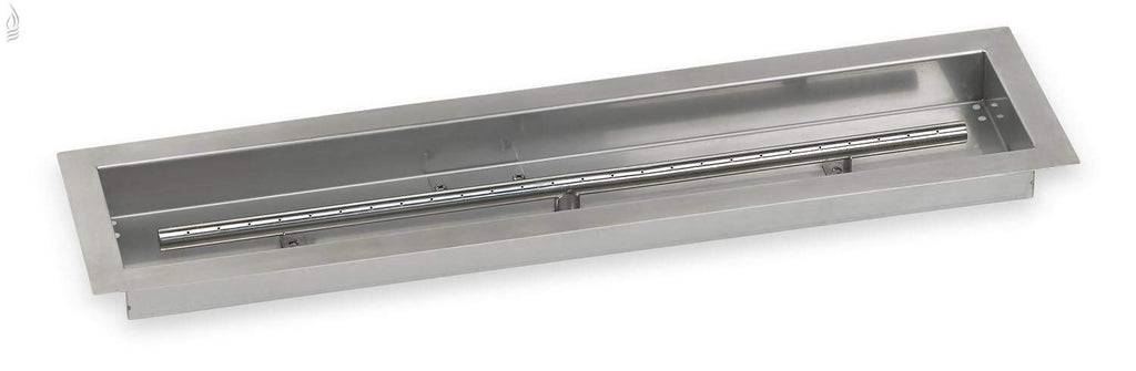 American Fire Glass Drop-In Fire Pit Burner Pan, Linear Trough - Burner Included
