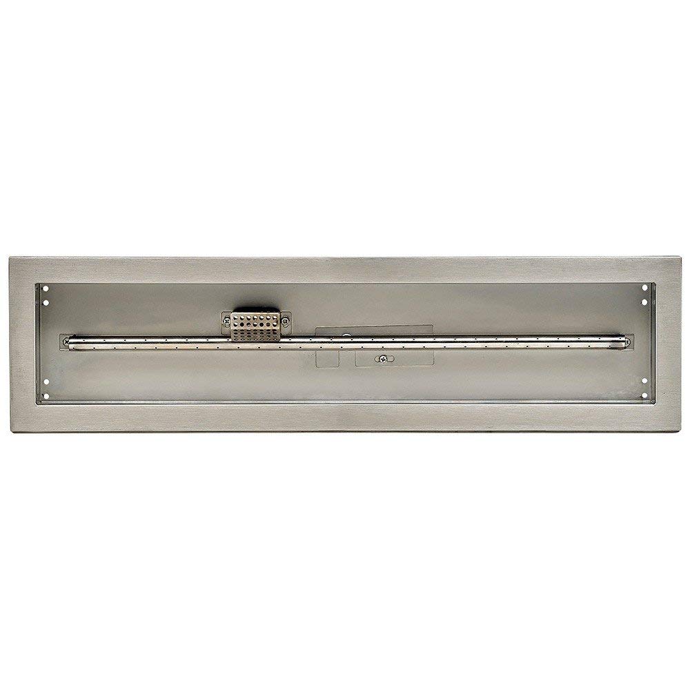 American Fire Glass CSA Certified Spark Ignition Fire Pit Kit, Linear Trough Pan with Burner
