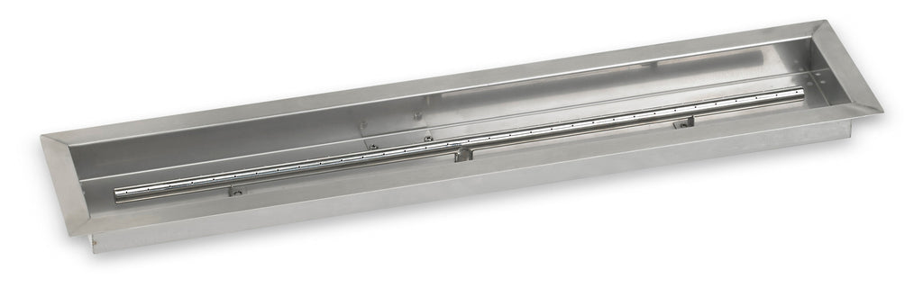 American Fire Glass Drop-In Fire Pit Burner Pan, Linear Trough - Burner Included