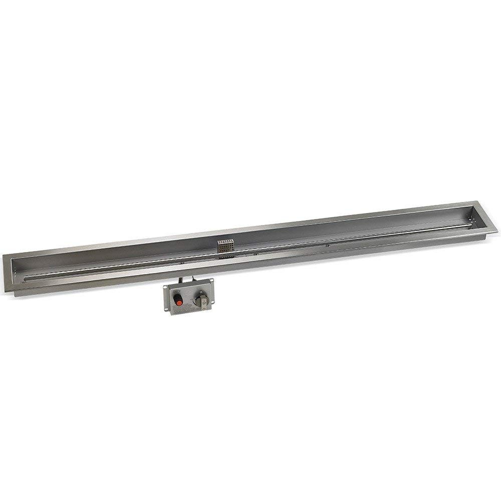 American Fire Products CSA Certified Spark Ignition Fire Pit Kit, Linear Trough Pan with Burner