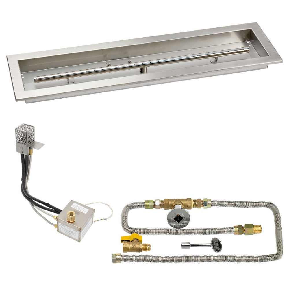 American Fire Products Linear Channel Stainless Steel Drop-In Pan with Electronic Ignition
