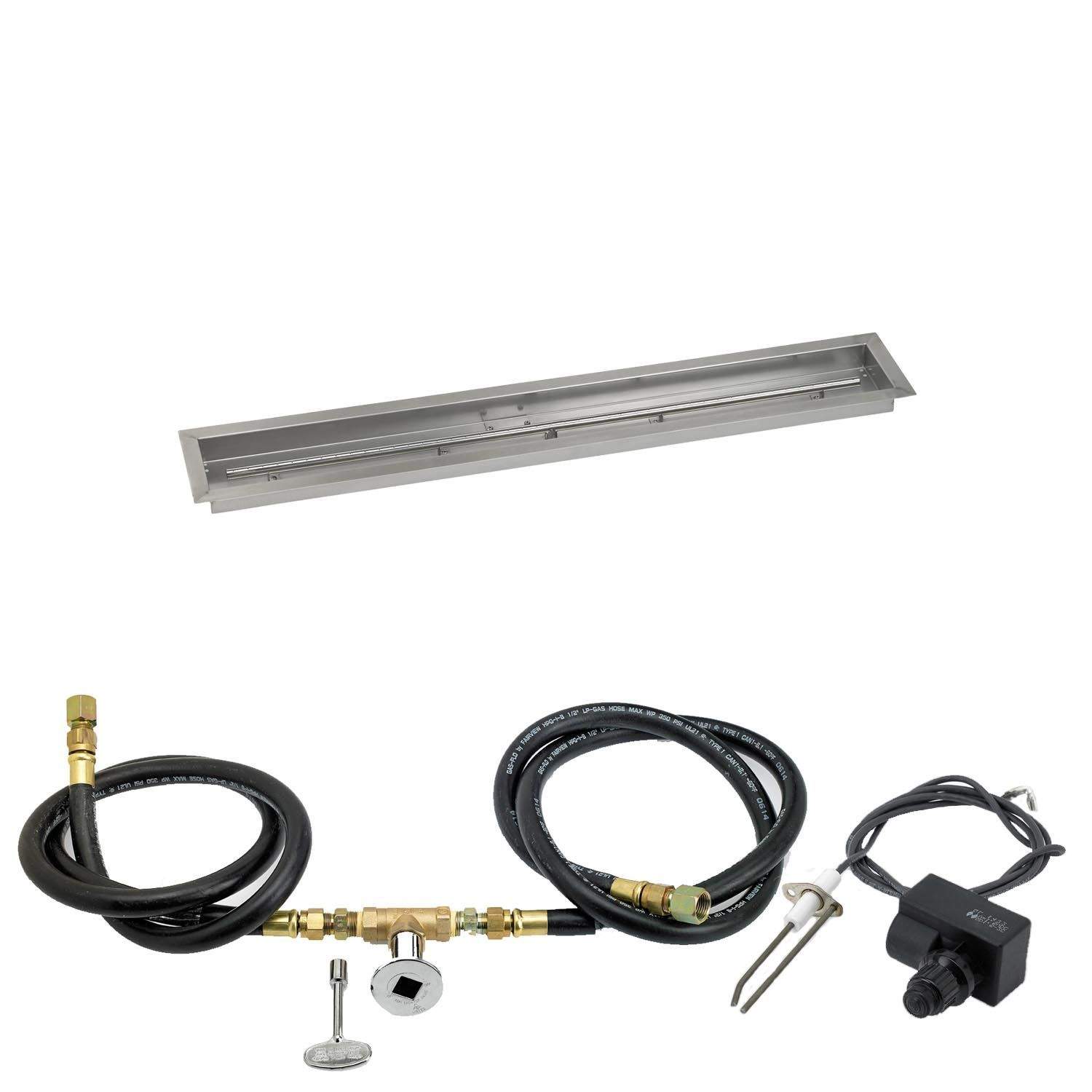 American Fire Glass Spark Ignition Fire Pit Kits, Trough Pans