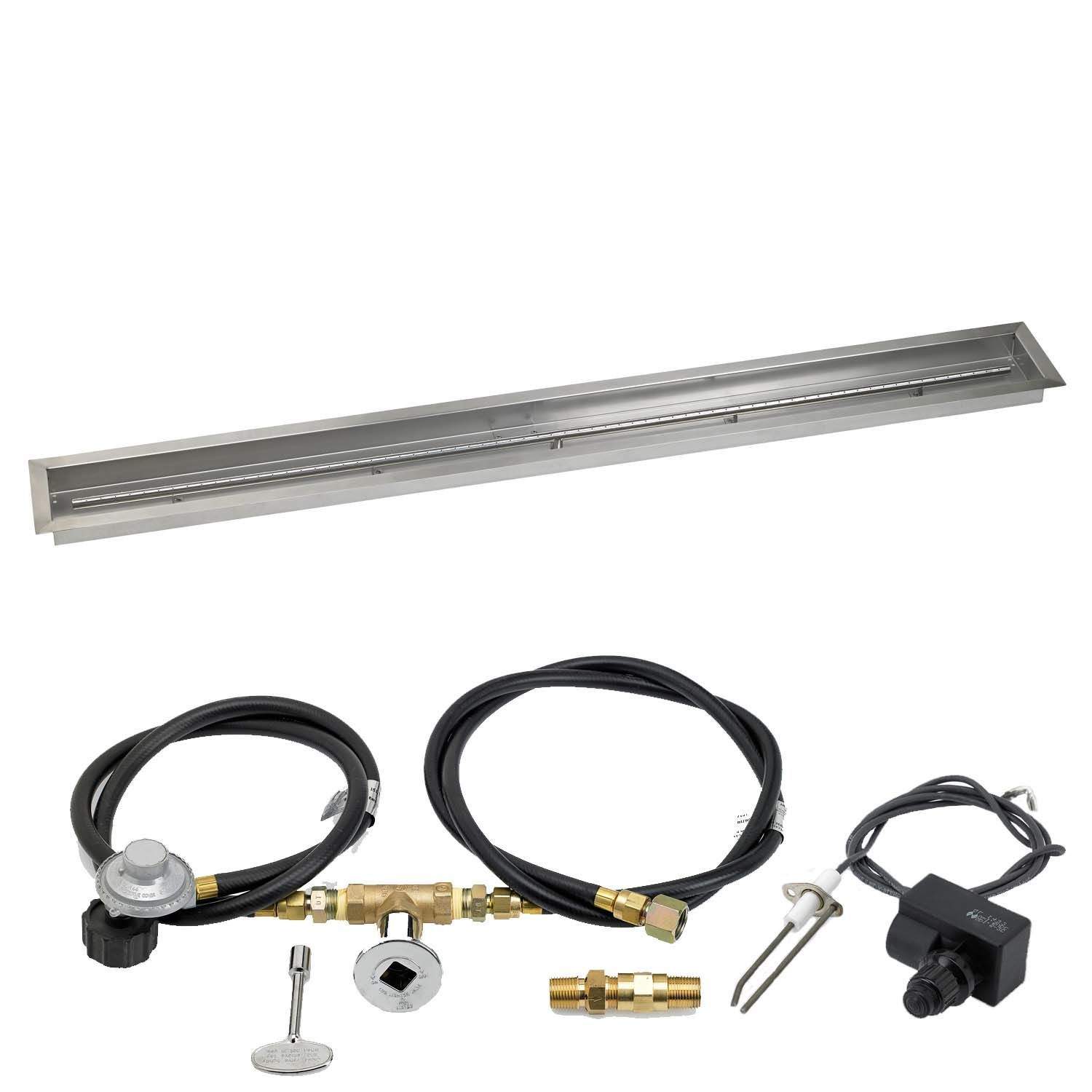 American Fire Glass Spark Ignition Fire Pit Kits, Trough Pans