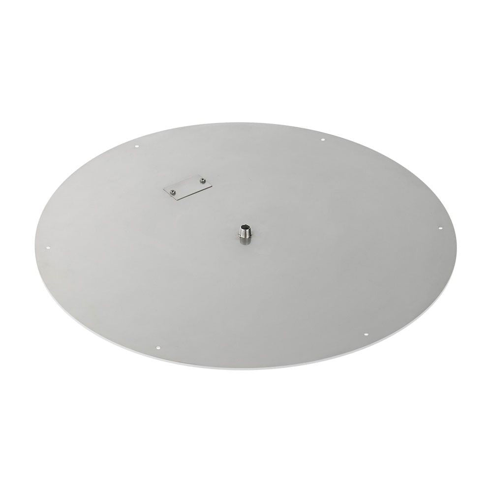 American Fire Glass Fire Pit Burner Pan with Burner, Round Flat