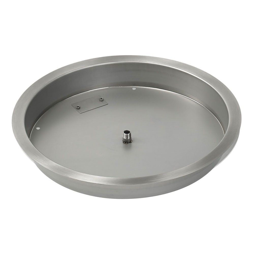 American Fire Glass Round Stainless Steel Pan with Burner