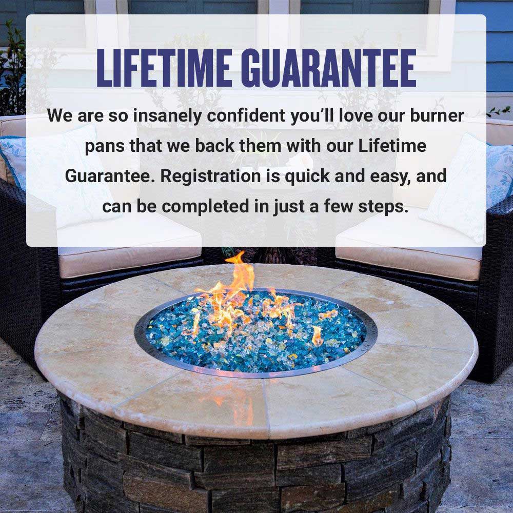 American Fire Glass Round Stainless Steel Pan with Burner