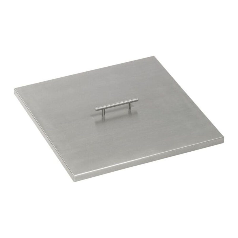 American Fire Products Square Stainless Steel Drop-In Pan Fire Pit Kit with Burner and Electronic Ignition