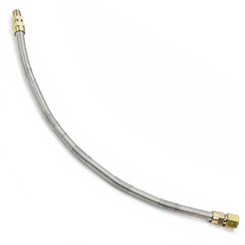 Stainless steel gas flex line with brass fittings and hex nuts